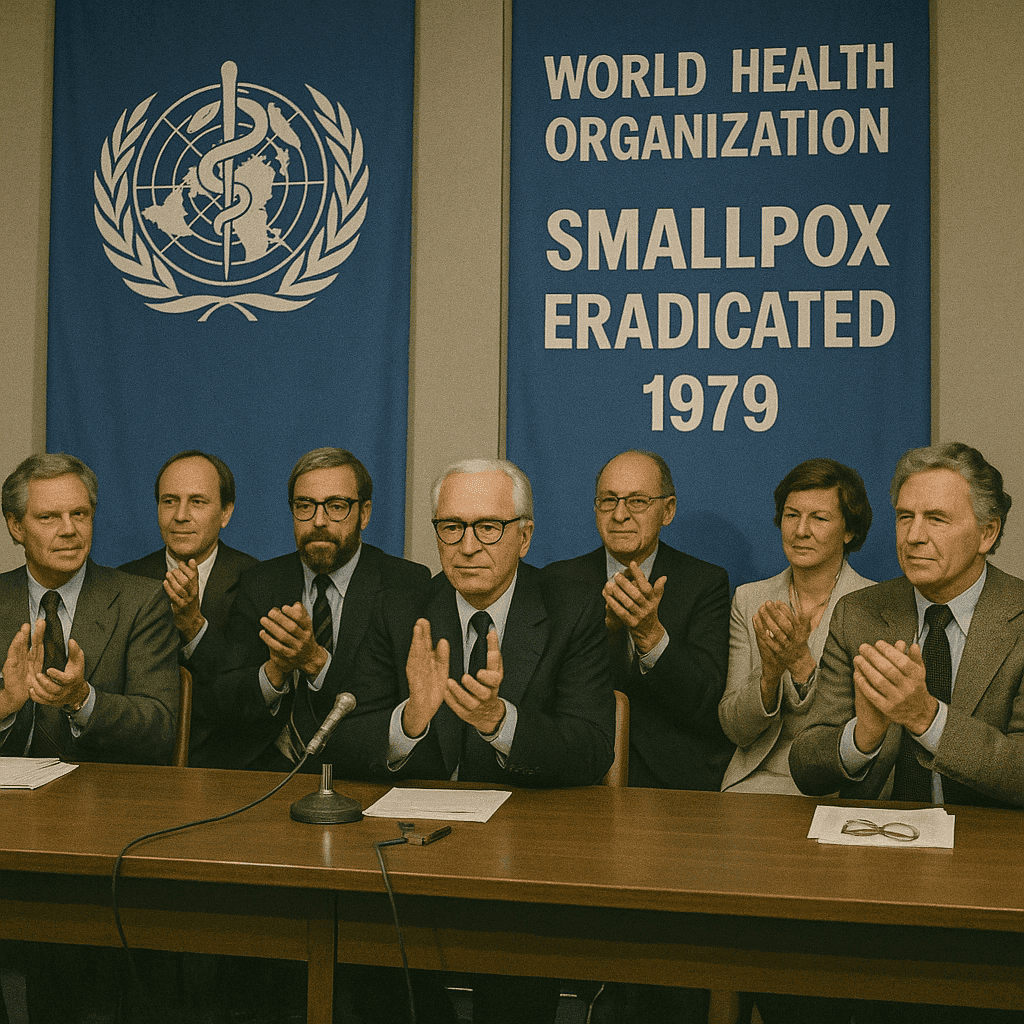 WHO declaring smallpox eradicated