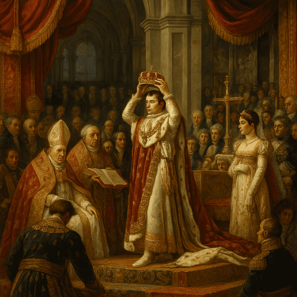 Napoleon crowning himself Emperor at Notre Dame