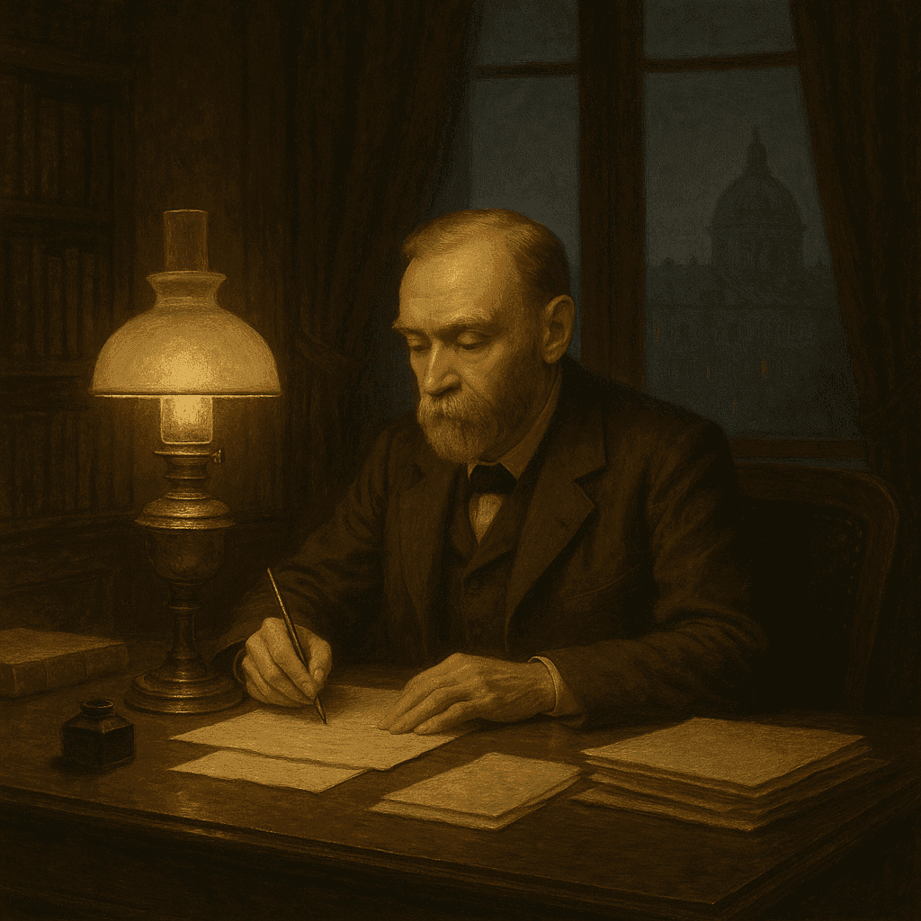 Alfred Nobel signing his final will
