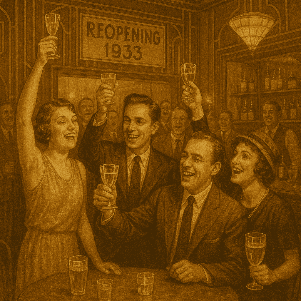 Americans celebrating the end of Prohibition