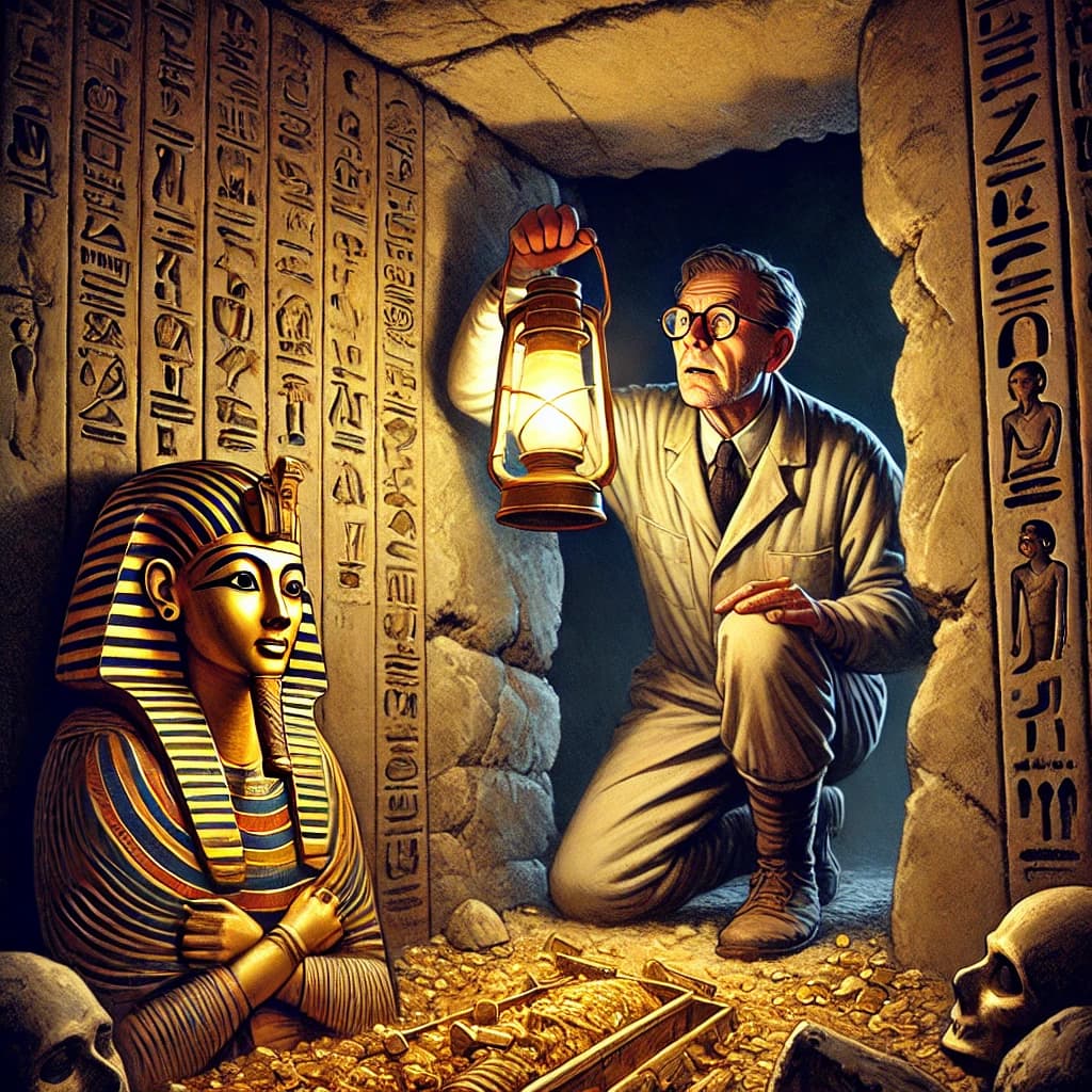 Archaeologist Howard Carter Opens the Sealed Door of King Tutankhamun's Tomb
